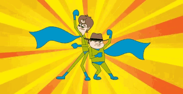 two cartoon characters are standing next to each other with the words let 's do this