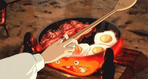 Anime Breakfast GIF - Anime Breakfast Calcifer GIFs
