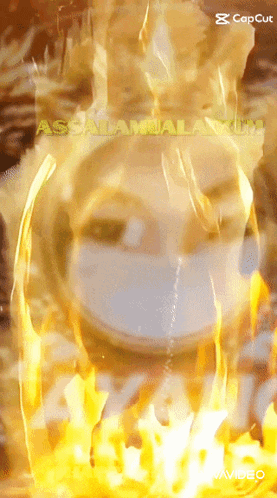 a video of a person wearing a mask with the words assalamualaikum written on it