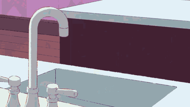 a drawing of a sink with a faucet and soap dispensers