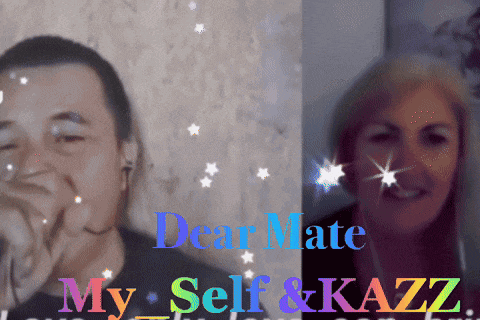 a man and a woman are shown with the words dear mate my self & kazz