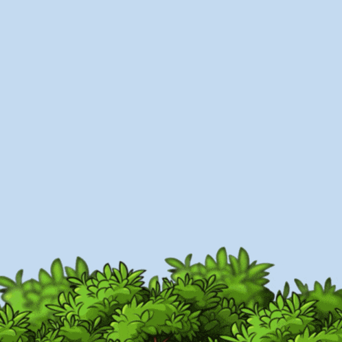 a cartoon drawing of a person with red hair standing in a bush