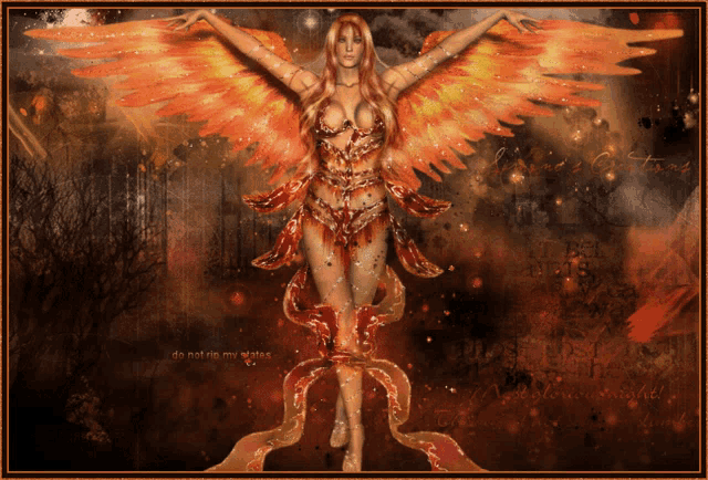 a picture of a woman with wings and the words do not tic my gates on the bottom