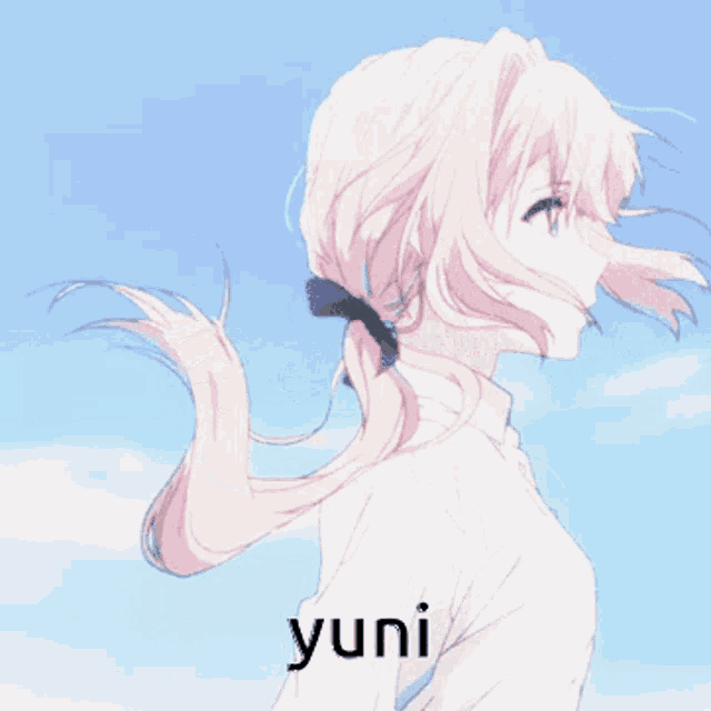 a drawing of a girl with the name yuni on the bottom