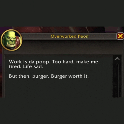 a screen shot of a video game with overworked peon