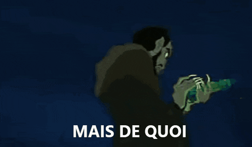 a cartoon character with the words est-ce que tu parles below him