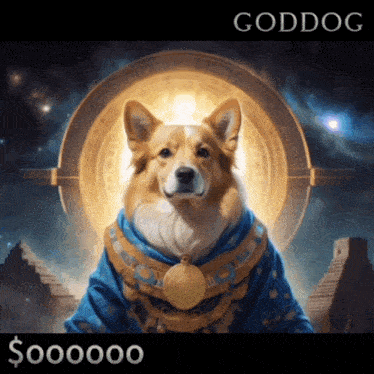 a painting of a dog dressed as goddog with a price tag of $ 500000