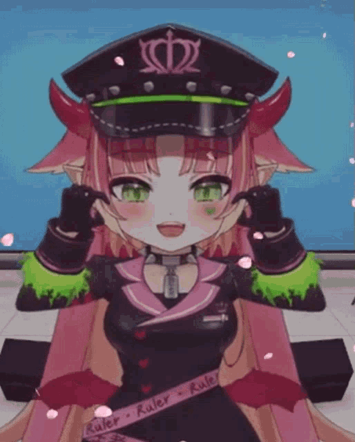 a girl with a crown on her hat says ruler
