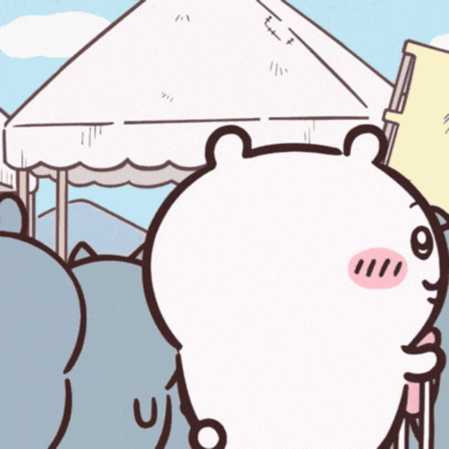 a cartoon drawing of a hamster holding a piece of paper