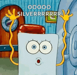 a cartoon character from spongebob squarepants is holding a telephone with a surprised face on it .