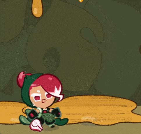 a cartoon of a girl with red hair and a green cape