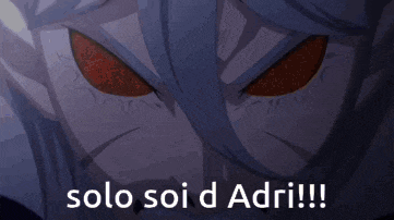 a close up of a person 's eyes with the words solo soi d adri