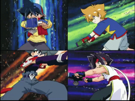 a collage of four pictures of a cartoon character