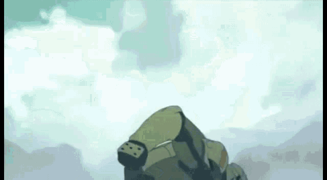 a cartoon drawing of a robot flying through the air .