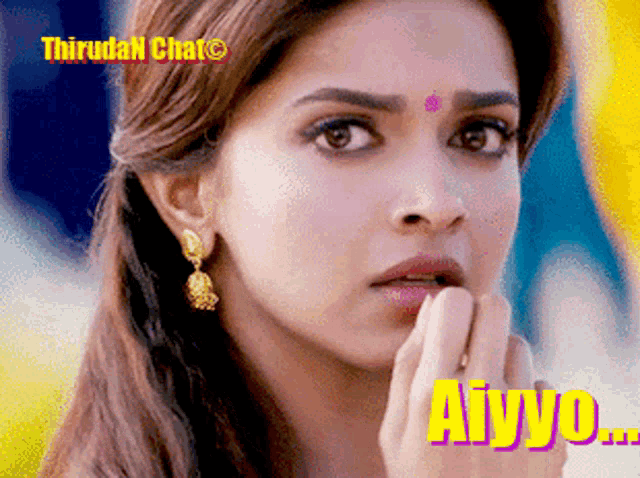 a close up of a woman 's face with the words aiyyo on the bottom right
