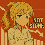 a picture of a girl with a ponytail and the words not stonk