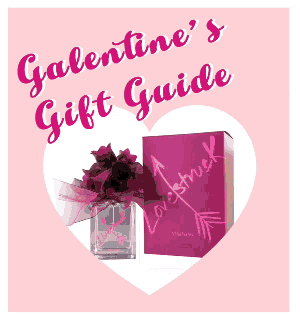 a pink heart with the words galentine 's gift guide above it