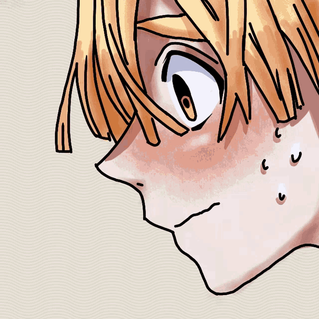 a close up of a person 's face with a surprised look on their face