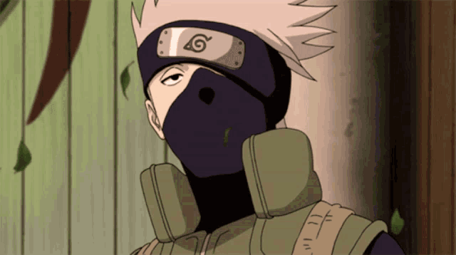 a cartoon character with a mask and a headband with a 6 on it