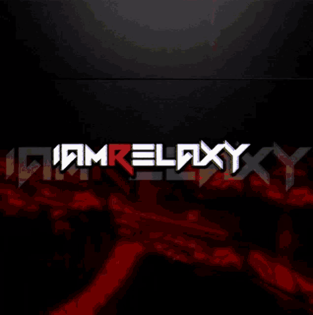 a red and white logo that says iamrelaxy on it
