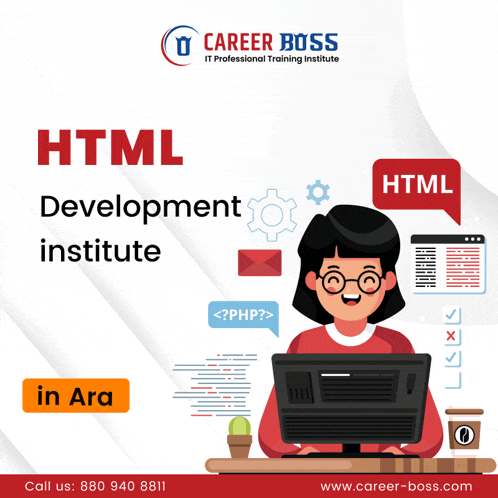 an advertisement for career boss html development institute