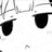 it is a black and white drawing of a person 's face .