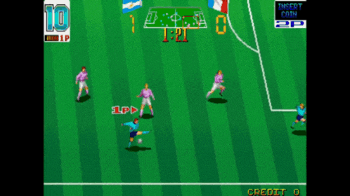 a video game screen shows a soccer game going on with the score 1:20