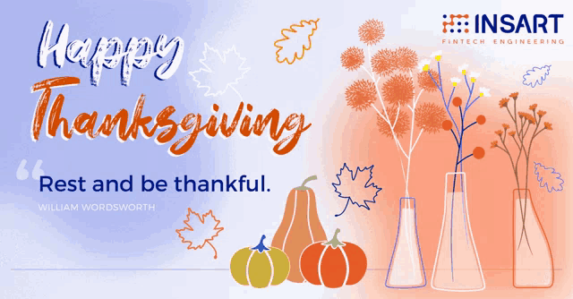 an advertisement for insert fintech engineers wishing a happy thanksgiving