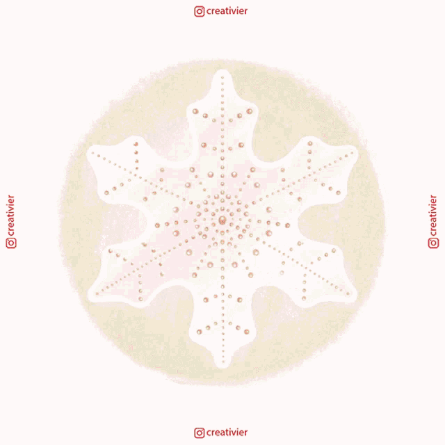 a drawing of a snowflake with the name creativier on the bottom right