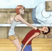 a cartoon of a woman standing next to a man