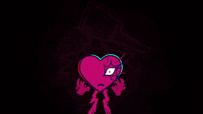 a pixel art drawing of a pink heart with a door behind it