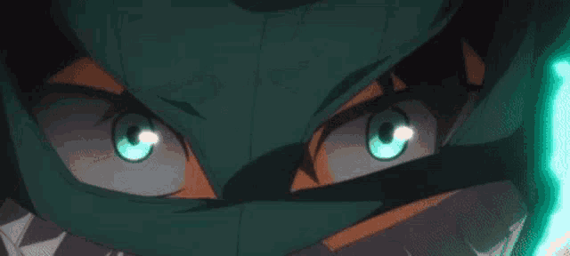 a close up of a person 's face with a mask on