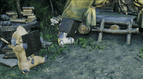 a cartoon character is reading a book in the grass