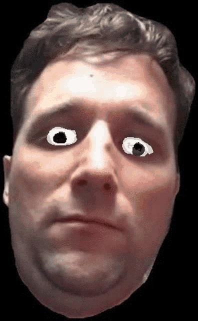 a close up of a man 's face with a black background .