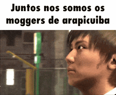a picture of a man with the words juntos nos somos os moggers de arapicuiba on the bottom