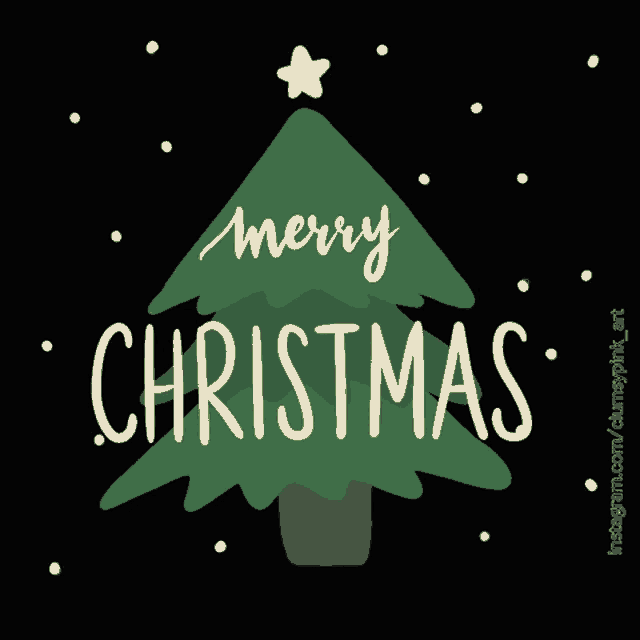 a christmas tree with the words merry christmas written above it