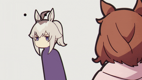 a cartoon drawing of a girl and a horse with question marks