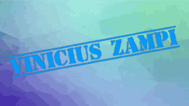 a blue stamp that says vincius zampi on a blue background
