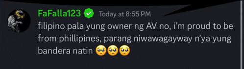 a tweet from fafalla123 says filipino pala yung owner ng av no