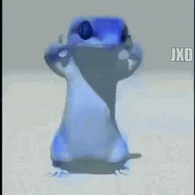a blue lizard with jxd written on the bottom of it
