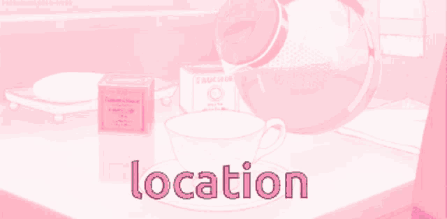 a pink background with the word location in the middle