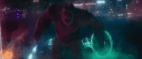 Godzilla Vs Kong Battle Axe GIF - Godzilla Vs Kong Battle Axe Neon GIFs
