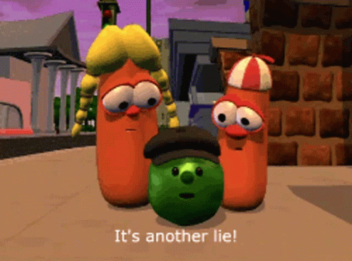 Veggietales Its Another Lie GIF - Veggietales Its Another Lie Percy Pea GIFs