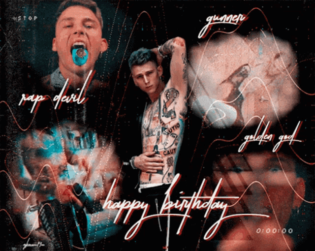 a collage of images with the words happy birthday