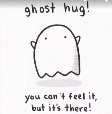 Ghost Hug You Cant Feel It GIF - Ghost Hug You Cant Feel It Its There GIFs