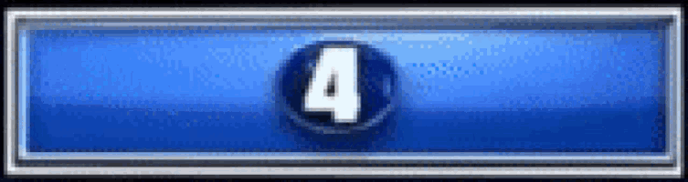 a blue button with a white number four in a circle