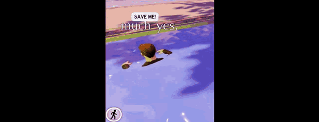 a man is floating in the air with a save me much yes message