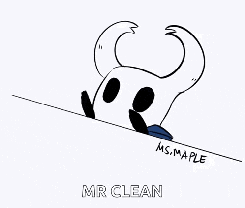 a drawing of a knight with horns and the words mr clean underneath it