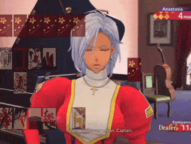 a screenshot of a video game with anastasia and kamiyama