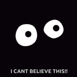 two white circles with holes in them on a black background with the words `` i cant believe this '' below them .